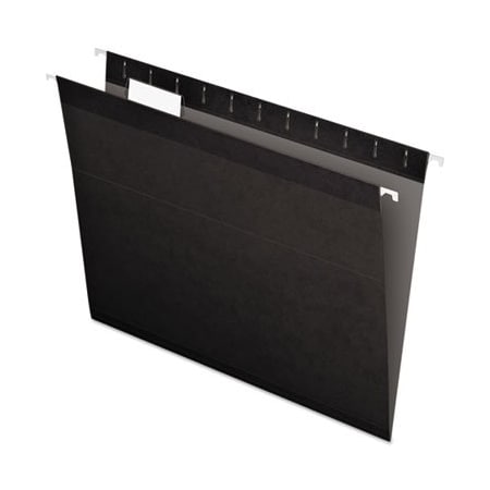 Tops Business Forms Pendaflex, COLORED REINFORCED HANGING FOLDERS, LETTER SIZE, 1/5-CUT TAB, BLACK, 25PK 415215BLA